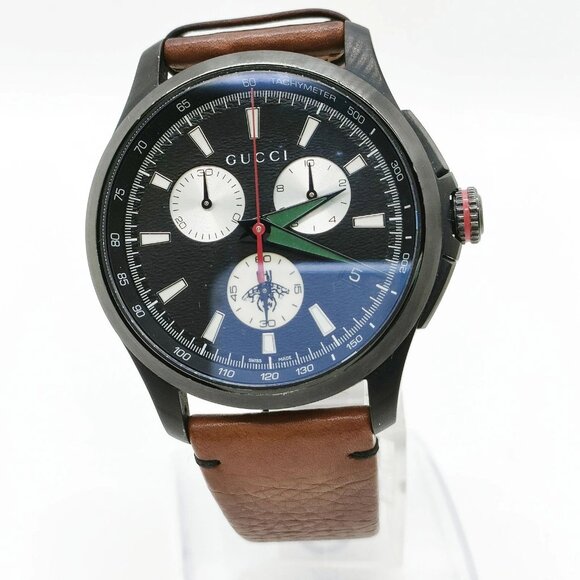 Gucci Watch 126.2 44mm Men's Black X Browns 400-082325 - Picture 1 of 9